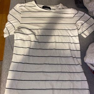 White/Cream Striped Scallop Style Pac sun tshirt